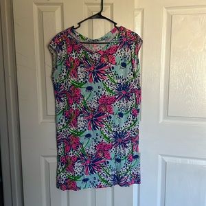 Lilly Pulitzer Robyn In The Garden Floral Leopard Print Shift Dress Dress size M